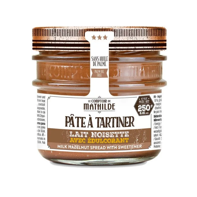 Lait Noisette avec édulcorant - Pâte à Tartiner - 250g