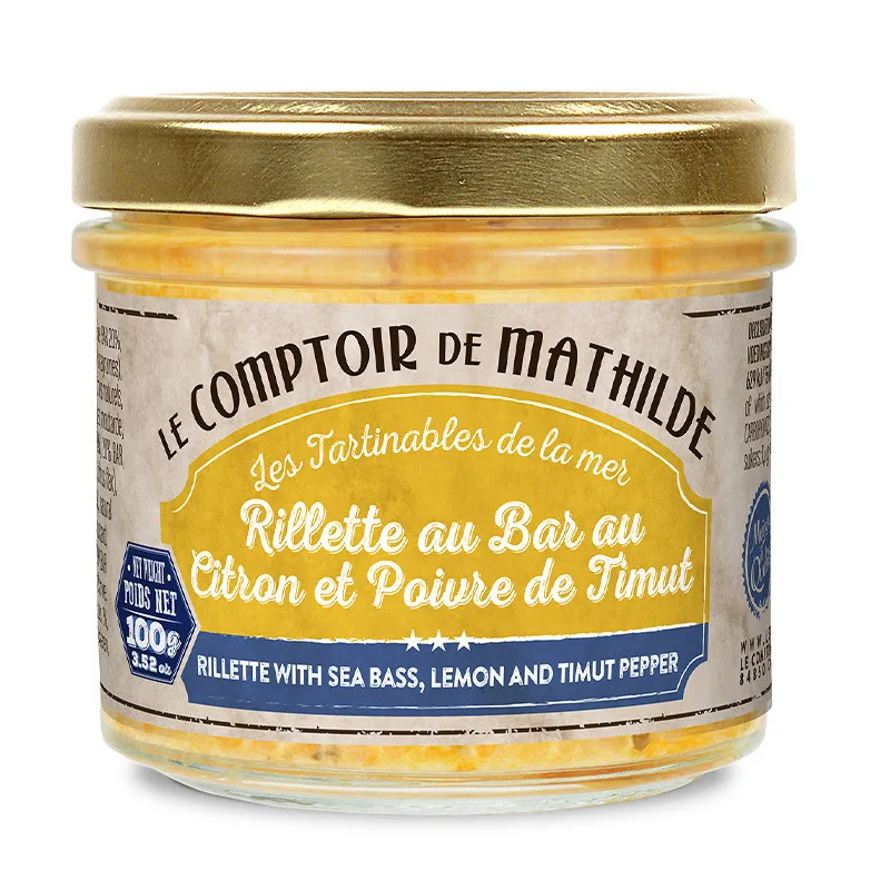 Rillette de Bar Citron et Poivre de Timut - 100g