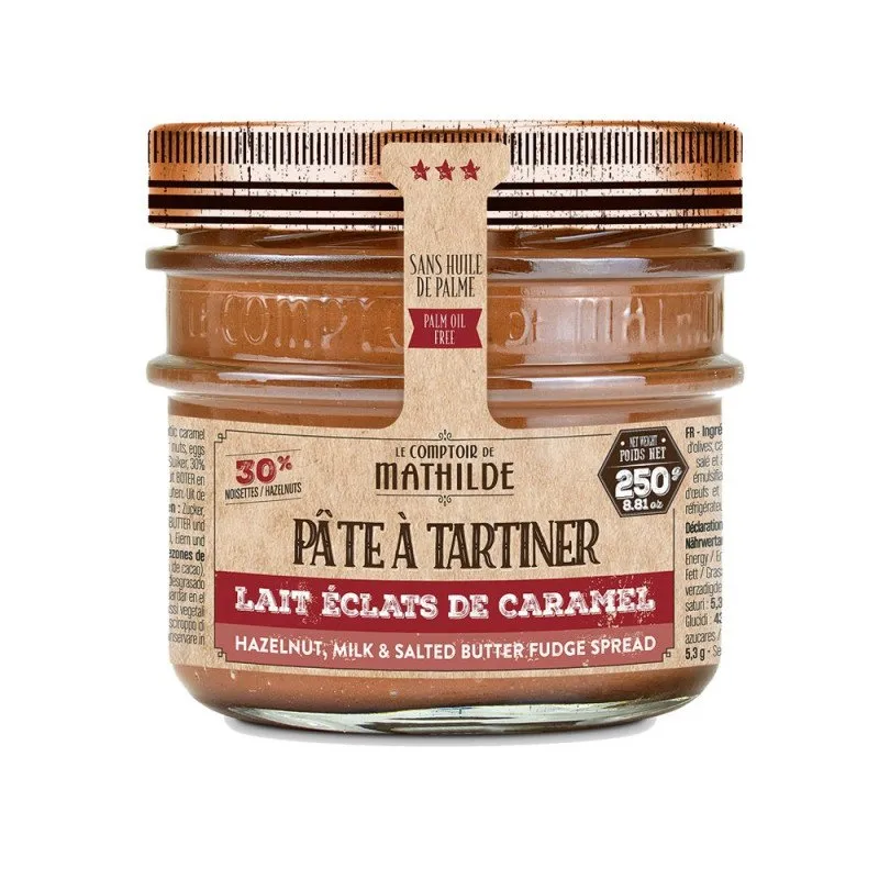 Lait Noisette Éclats de Caramel Beurre Salé - Pâte à Tartiner - 250g