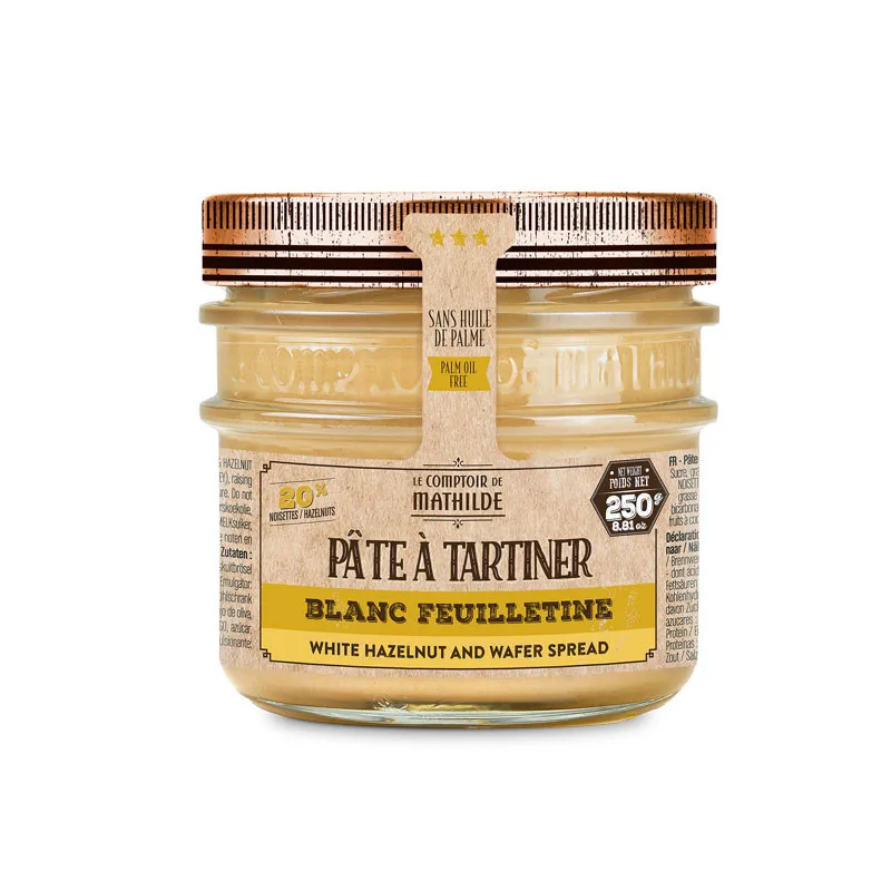 Blanc Noisette Feuilletine- Pâte à Tartiner - 250g