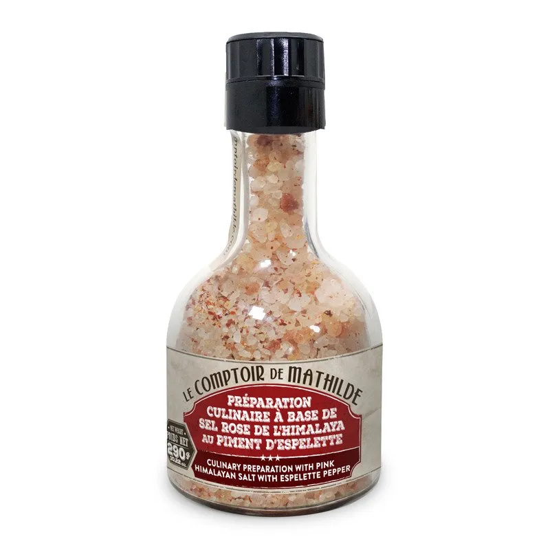 Préparation Culinaire - Sel Rose de L'Himalaya au Piment d'Espelette - Empilable - 290g