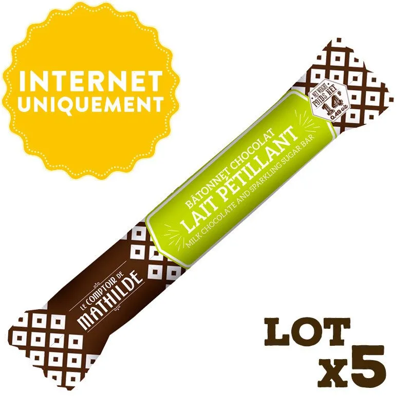 Lot 5 Bâtonnets SnackChoc Pétillant - 5x14g