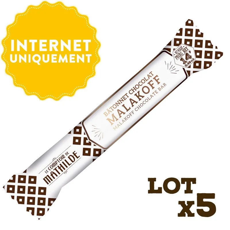 Lot 5 Bâtonnets SnackChoc Malakoff - 5x14g