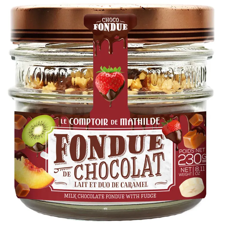 Fondue de Chocolat Lait et Duo de Caramel - 230g