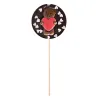 Sucette Chocolat Noir Ourson Cœurs Roses - 50g