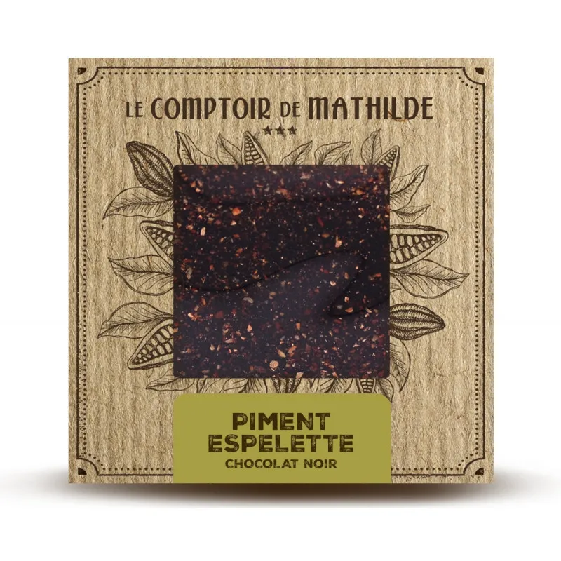 Piment d’Espelette - Tablette Chocolat Noir - 80g