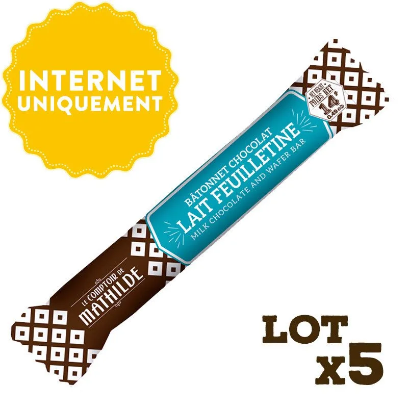 Lot 5 Bâtonnets SnackChoc Feuilletine - 5x14g