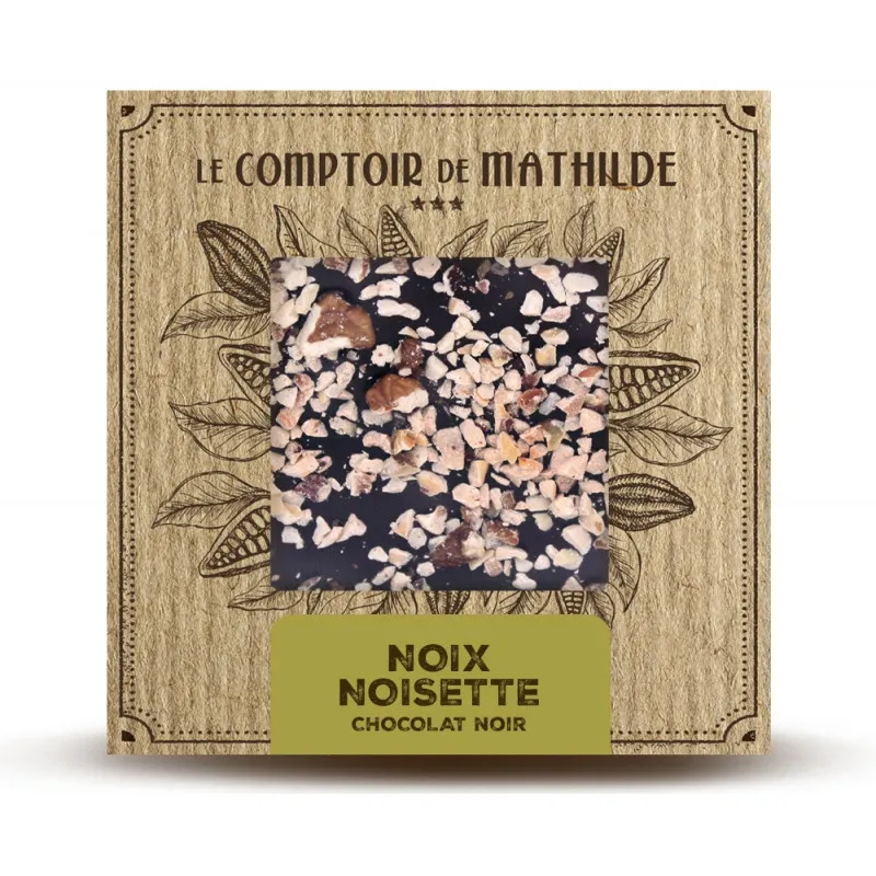 Noix Noisettes - Tablette Chocolat Noir - 80g