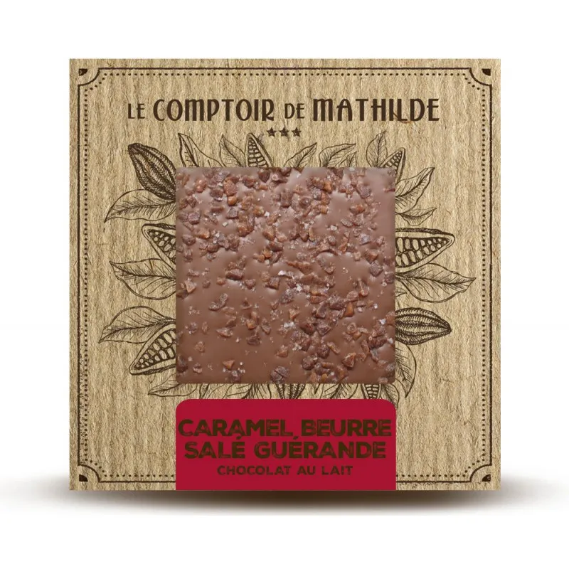 Caramel Beurre salé & Fleur de sel de Guérande - Tablette Chocolat Lait - 80g