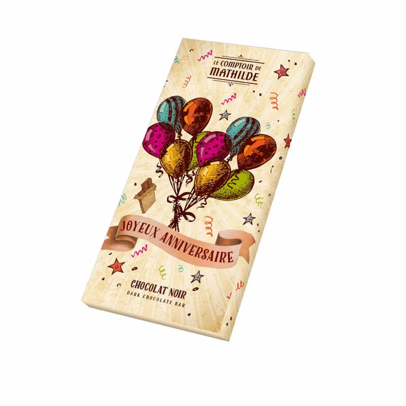 Joyeux Anniversaire - Tablette Chocolat Noir - 90g