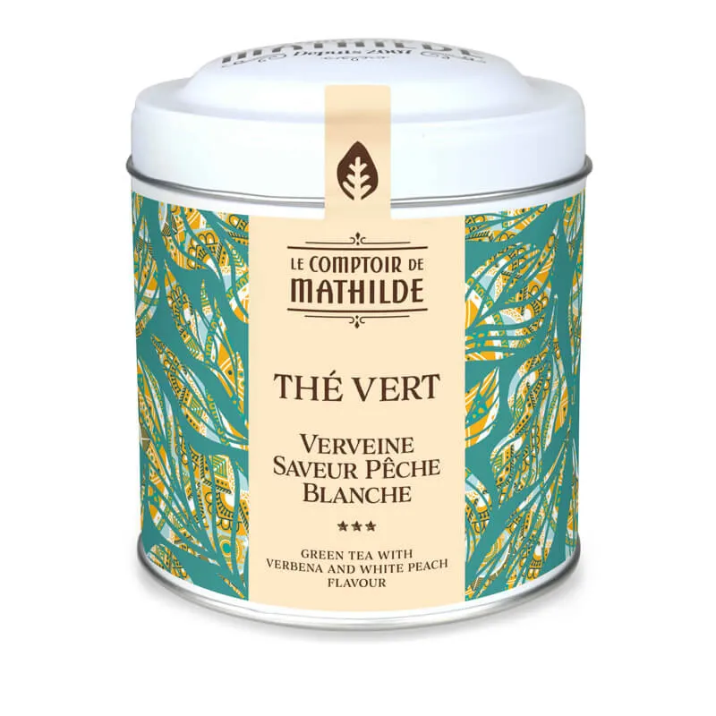 Thé Vert Verveine Saveur Pêche Blanche - 100g