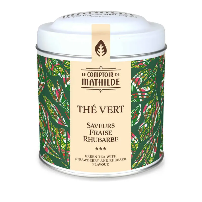 Thé Vert Saveurs Fraise Rhubarbe - 100g