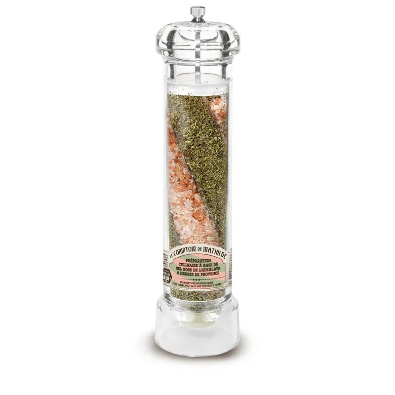 Préparation Culinaire - Sel rose de l'Himalaya & Herbes de Provence - Moulin XL - 215g