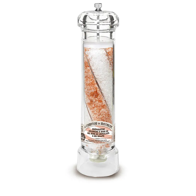 Préparation Culinaire - Sel Rose de l'Himalaya et Sel Halite - Moulin XL - 355g