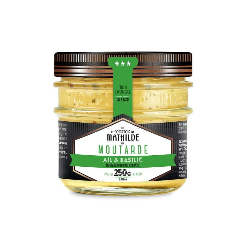Moutarde Ail & Basilic - 250g