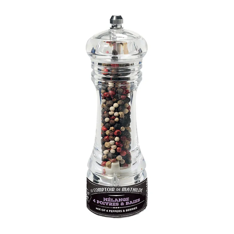 Mélange 4 Poivres et Baies - Mini moulin - 20g