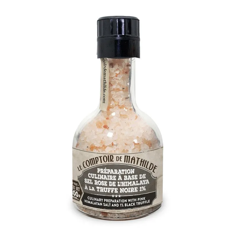 Préparation culinaire - Sel rose de l'Himalaya à la Truffe Noire 1% - Empilable - 300g