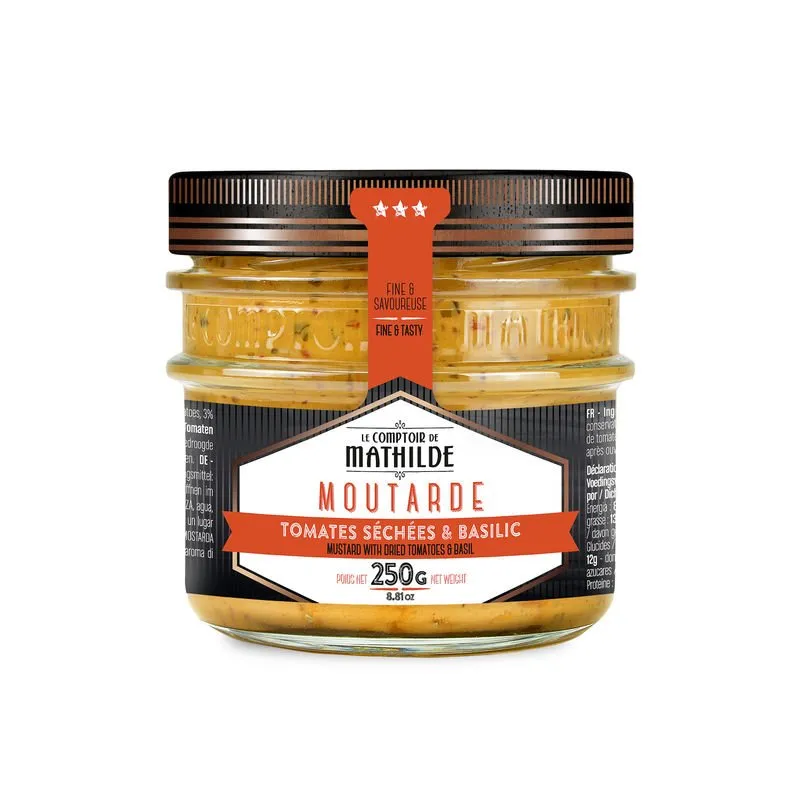 Moutarde aux Tomates Séchées et Basilic - 250g