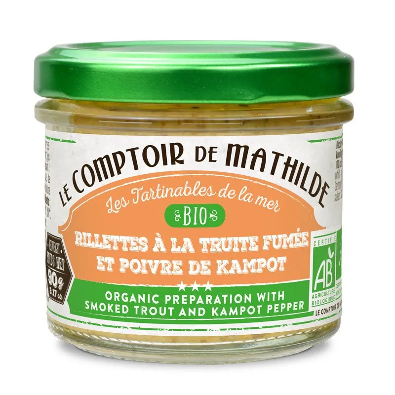 Rillettes de Truite Fumée et Poivre de Kampot BIO - 100g