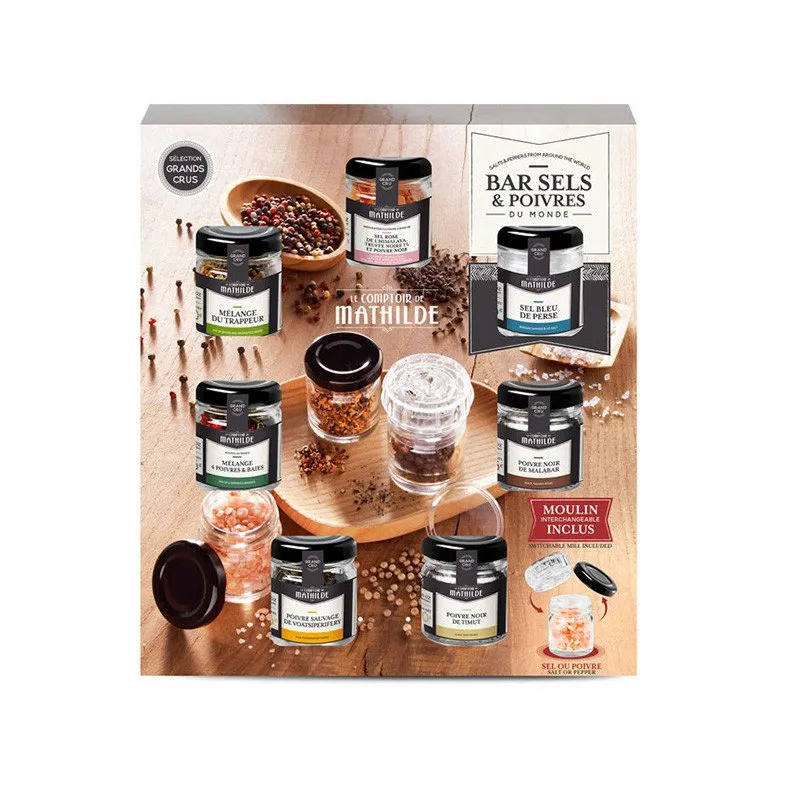 Coffret 7 Sels et Poivres du Monde