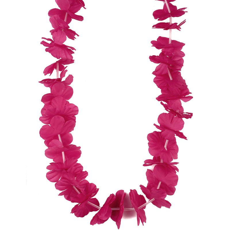 Collier Hawaï rose fuchsia adulte