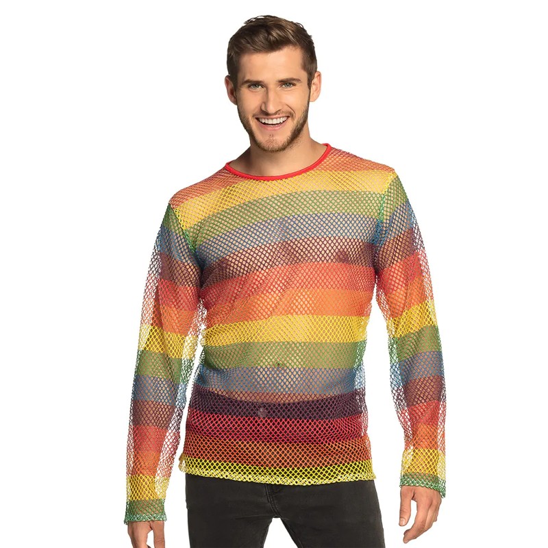 Haut rÃ©sille arc en ciel homme
