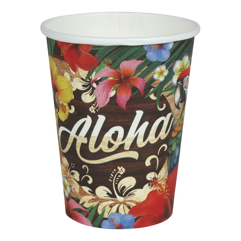 6 Gobelets Aloha Hawaï 240 ml