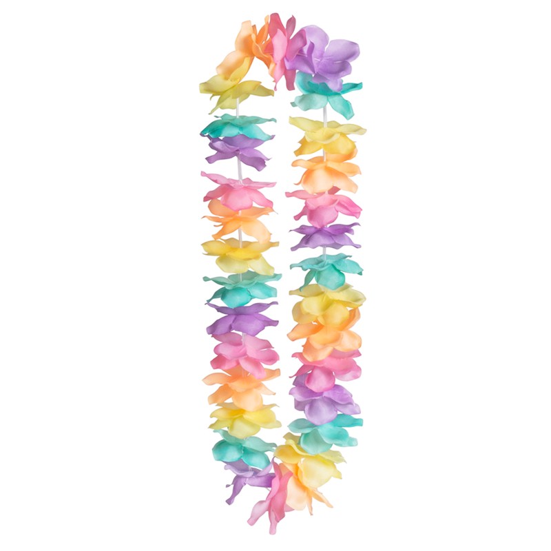 Collier de fleurs pastels Hawaï