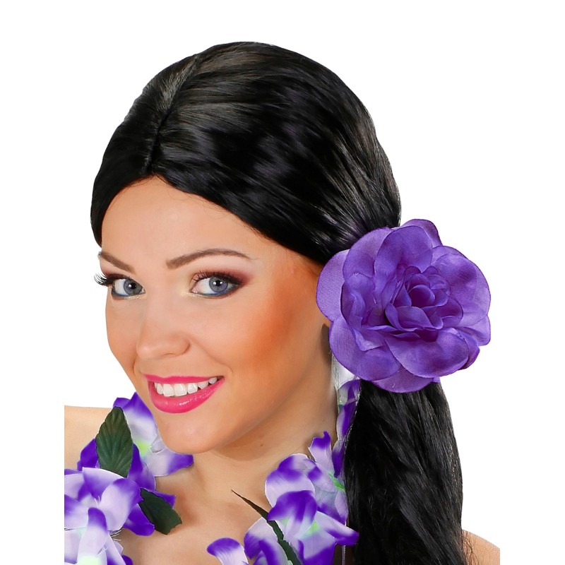 Fleur violette avec élastique pour cheveux