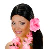 Fleur rose avec élastique pour cheveux