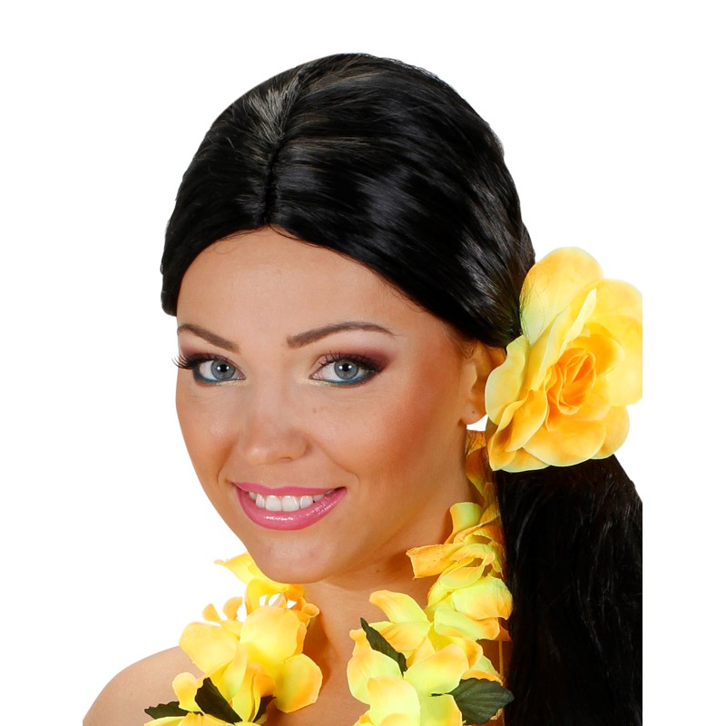 Fleur jaune avec élastique pour cheveux