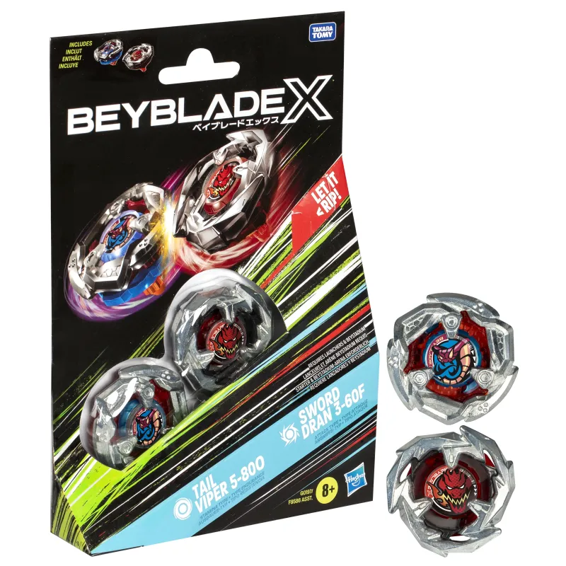 BEYBLADE X - Tail Viper 5-80O & Sword Dran 3-60F Dual Pack