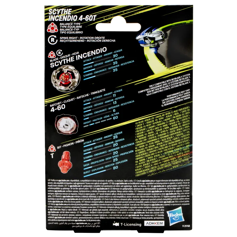 BEYBLADE X - Scythe Incendio 4-60T Starter Pack
