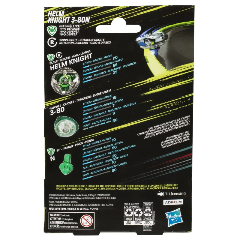 BEYBLADE X - Helm Knight 3-80N Starter Pack