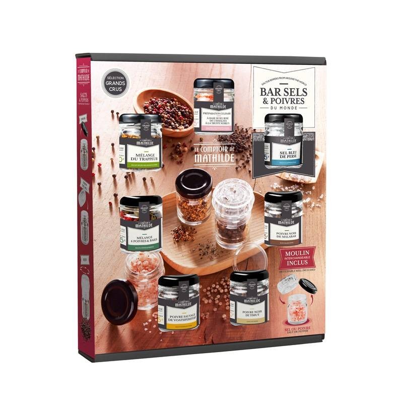 Coffret Sels Et Poivres Du Monde 2 X 35G + 1 X 20G + 3 X 15G + 1X10G