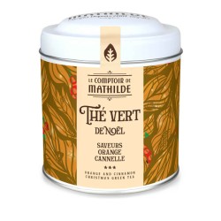 Thé Vert De Noël Saveurs Orange Cannelle Boite Metal 100G