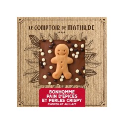 Tablette Chocolat Lait Bonhomme Pain D'Epices Et Perles Crispy 80G