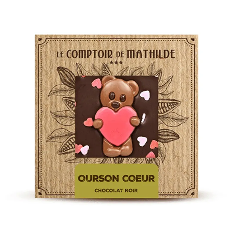 Tablette Chocolat Noir Coeur 80G