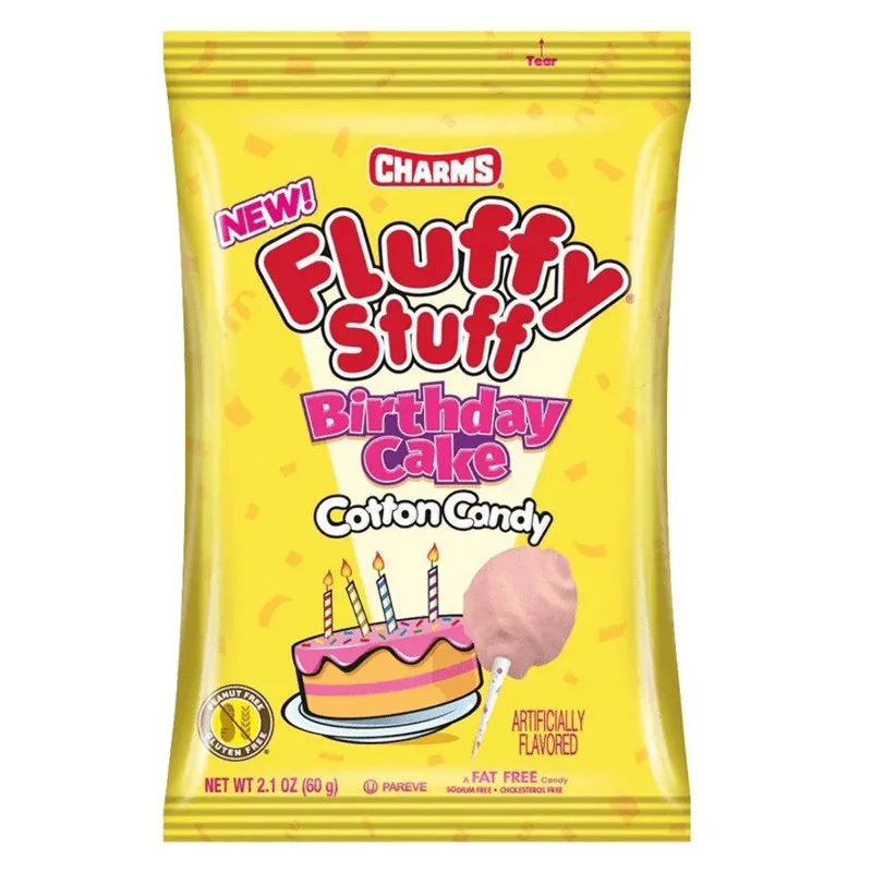 Charm's Fluffy Stuff Cotton Candy Birthday Cake  60g