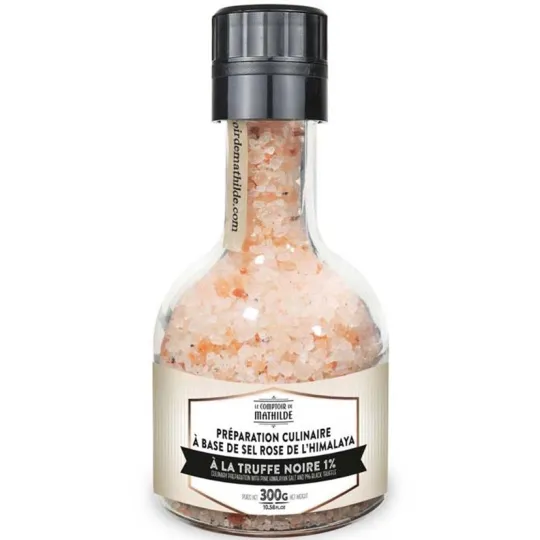 Moulin Empilable Preparation Culinaire A Base De Sel Rose De L'Himalaya truffe noir