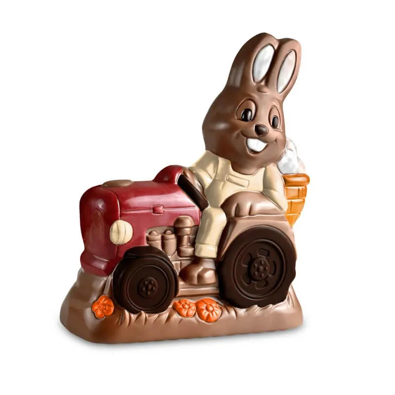 Lapinou Tracteur Chocolat Lait - H 15 Cm - 190G