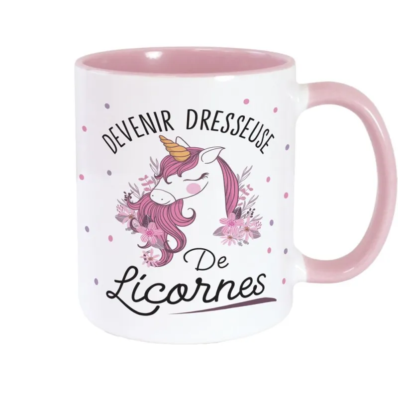 MUG ROSE DRESSEUSE DE LICORNES