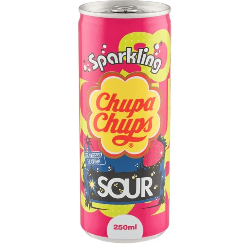 Chupa Chups Sparkling Sour Strawberry 250ml