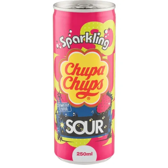 Chupa Chups Sparkling Sour Strawberry 250ml