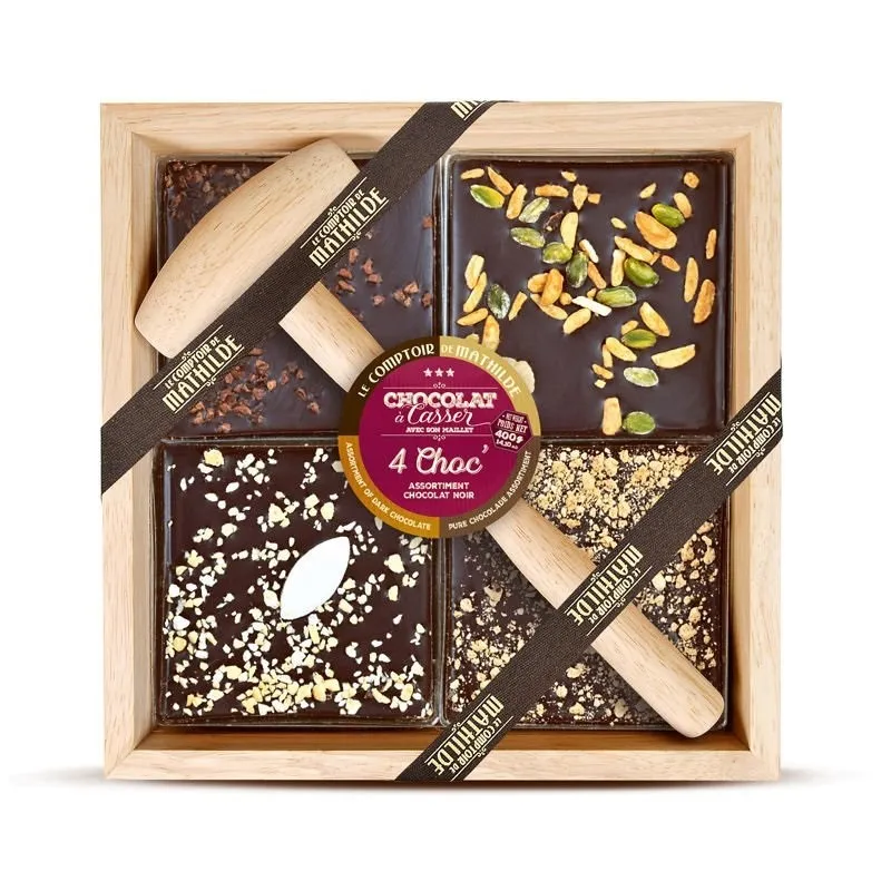 Chocolat A Casser 4 Choc Assortiment Noir 400G