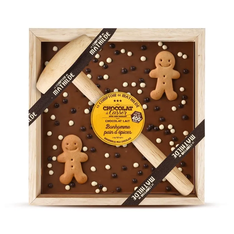 Chocolat A Casser Lait Bonhomme Pain D'Epice Et Perles Crispy 400G