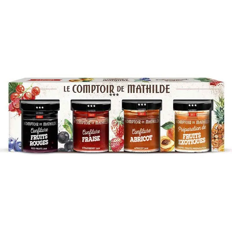 Les Mathildettes De Confitures 4X40G (Fraise, Abricot, Fruits Exotiques, Fruits