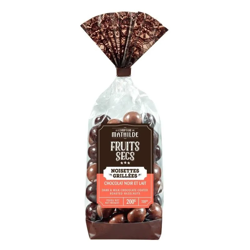 Noisettes Grillées Chocolat Noir & Lait Sachet 200G