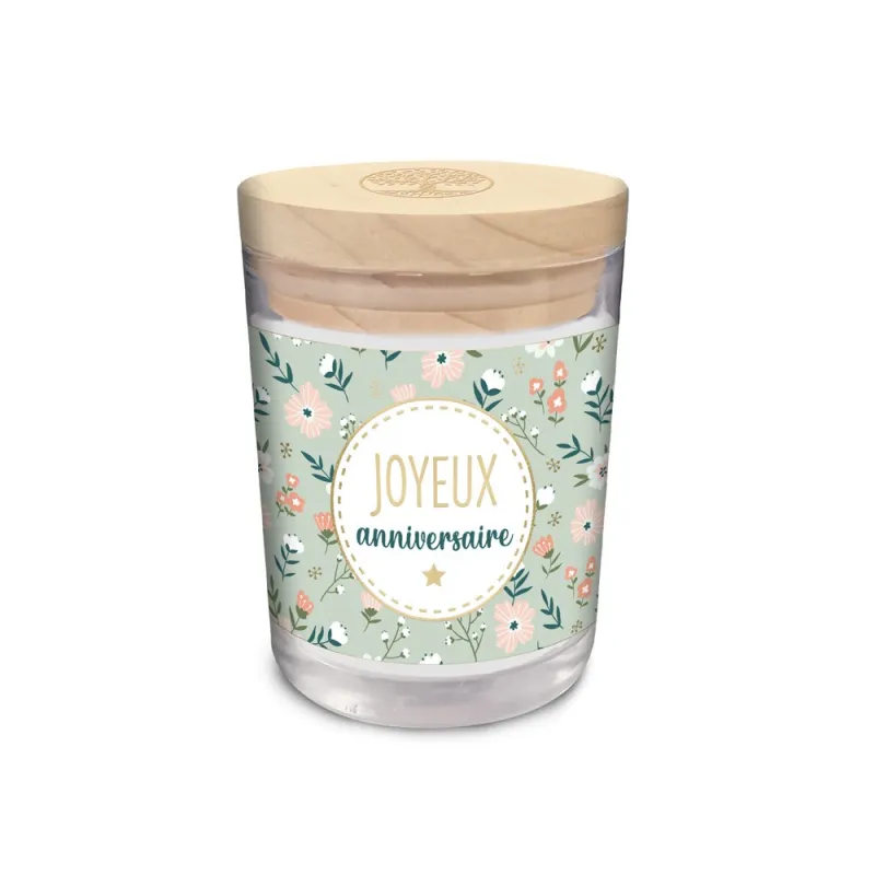 BOUGIE VERRE "JOYEUX ANNIVERSAIRE"