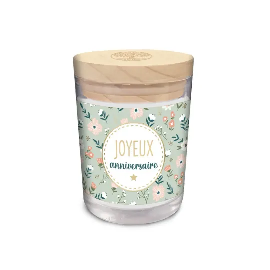 BOUGIE VERRE "JOYEUX ANNIVERSAIRE"